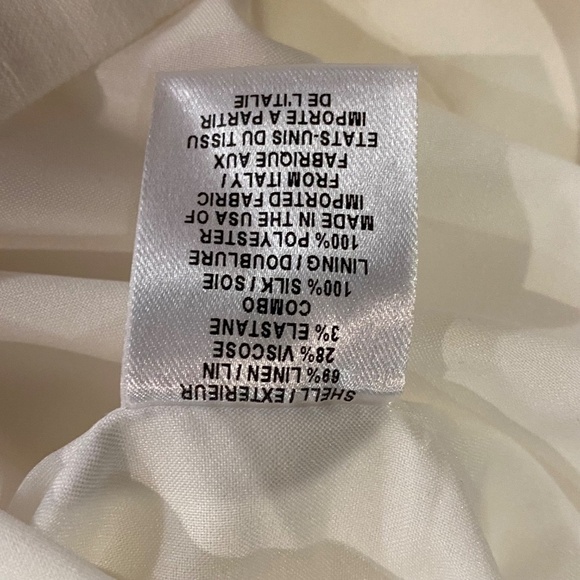 MILLY OF NEW YORK White Linen Old Money Quiet Luxury Shift Dress Self Tie Belt 4 - Picture 14 of 16